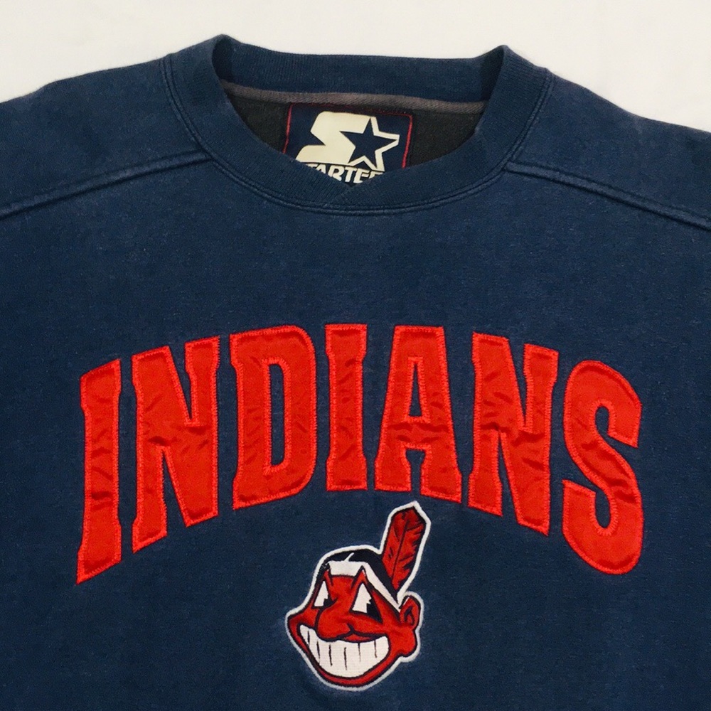 Vintage Starter Embroidered Indians Crewneck - Picture 3 of 7